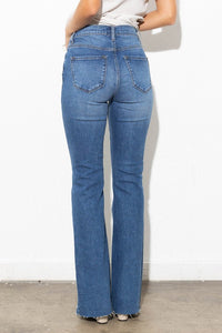 High Waisted Distressed Bootcut