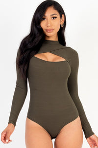 Front Cutout Long Sleeve Bodysuit