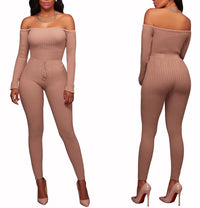 Long Sleeve Off The Shoulder Jumpsuit - goddessinc.com