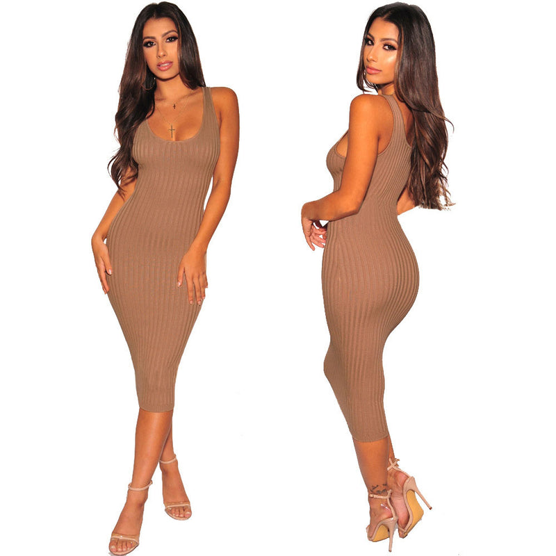 Knit Midi Bodycon Tank Dress