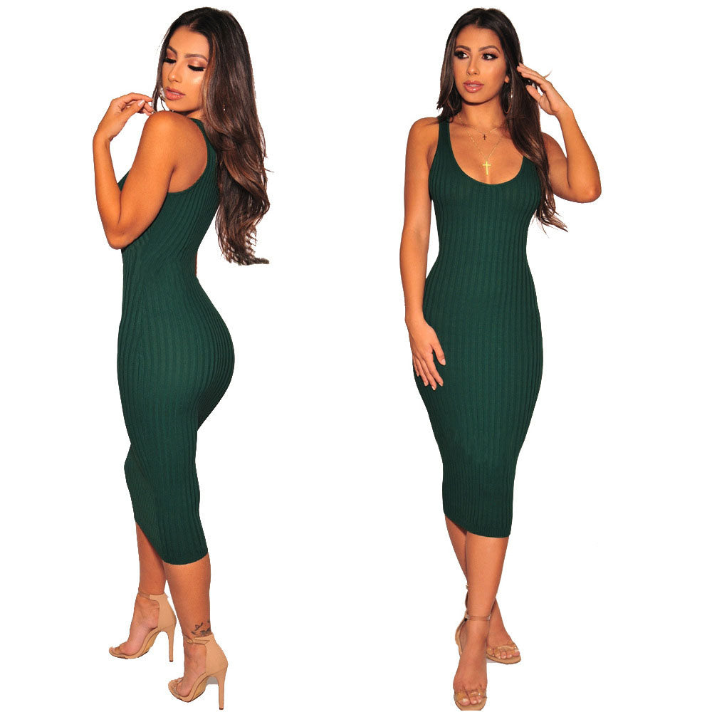 Knit Midi Bodycon Tank Dress