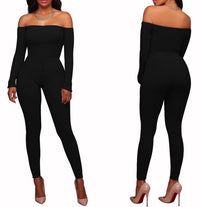 Long Sleeve Off The Shoulder Jumpsuit - goddessinc.com