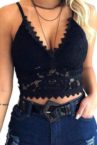 Deep V Lace Bralette Crop Top