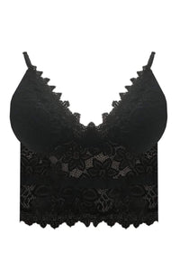 Deep V Lace Bralette Crop Top