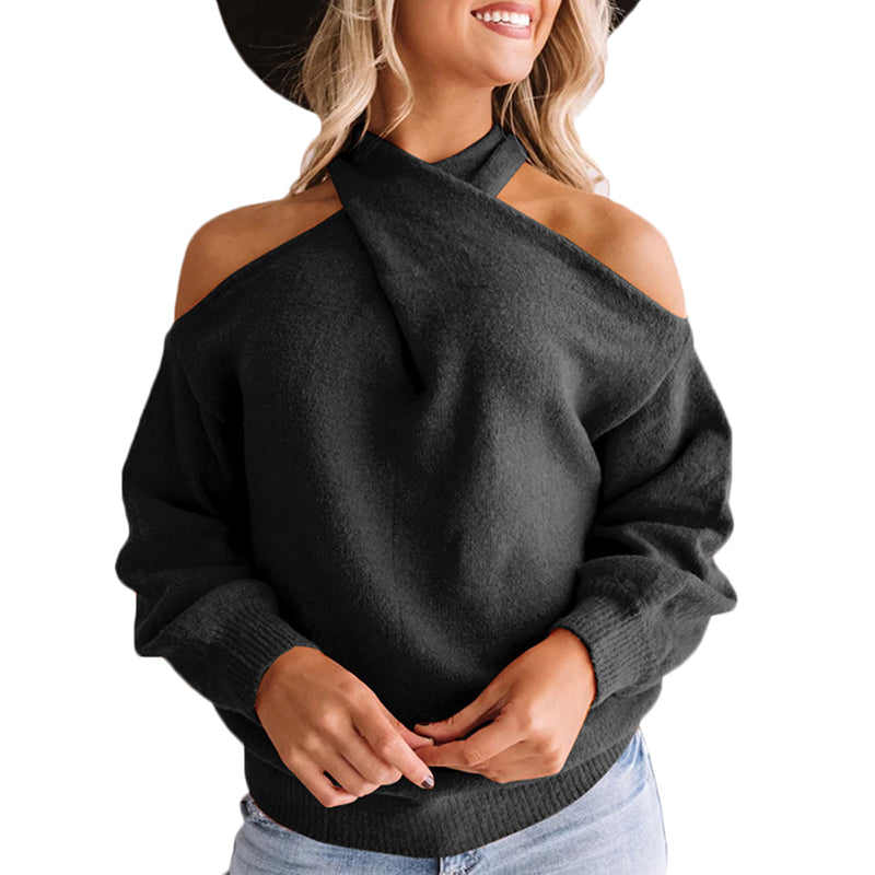 Cold Shoulder Multiway Knit Sweater