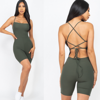 Ribbed Criscross Back Romper