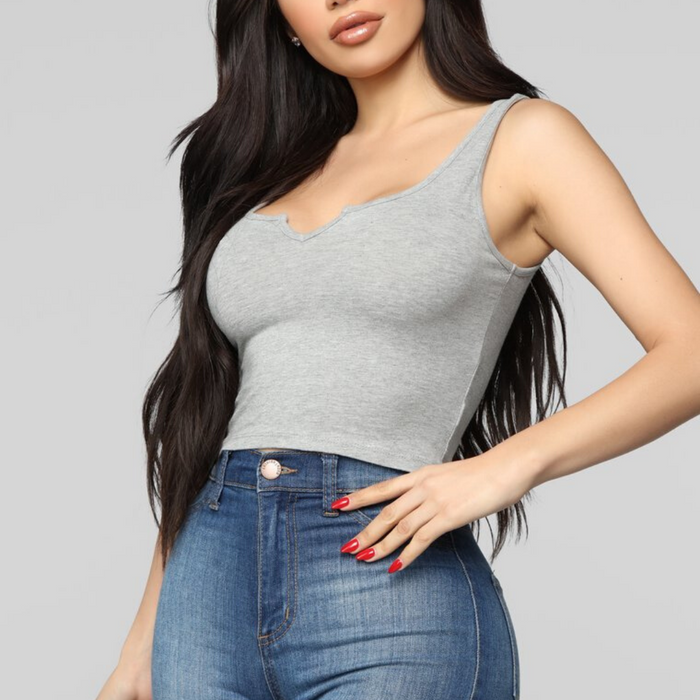 V-Cut Cropped Tank Top - goddessinc.com