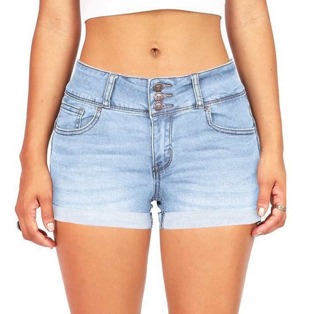 3 Button Mid Rise Shorts - goddessinc.com