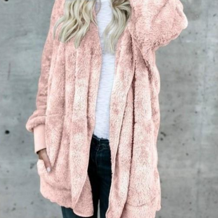 Faux Fur Hoodie Coat Lightweight