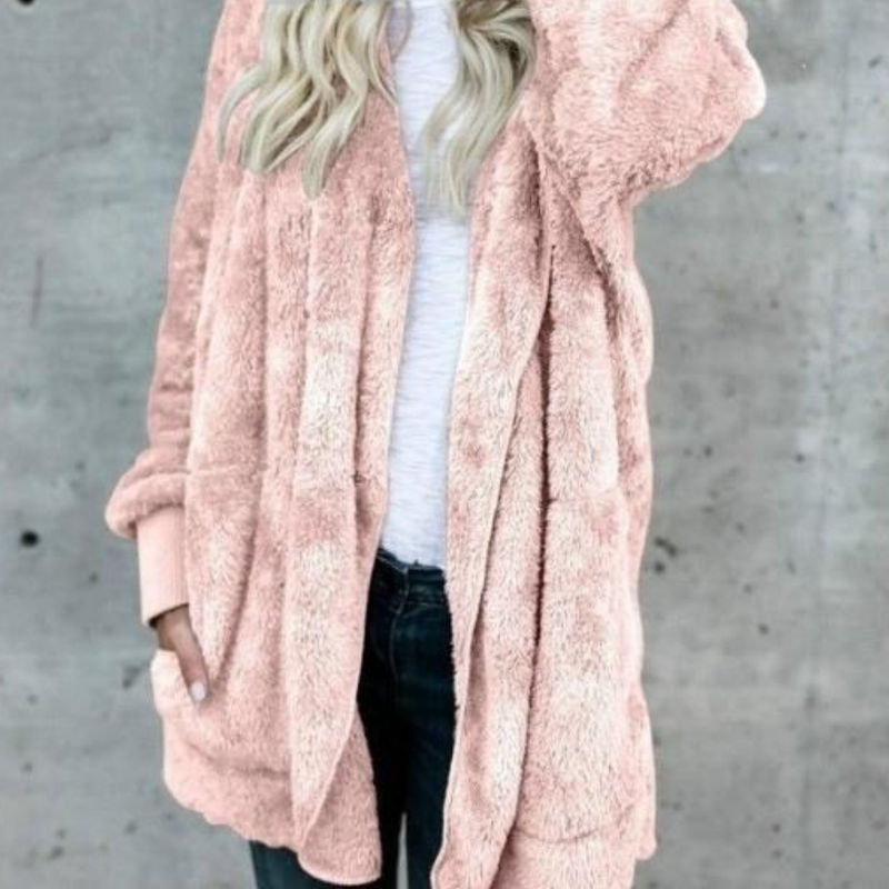 Faux Fur Hoodie Coat Lightweight