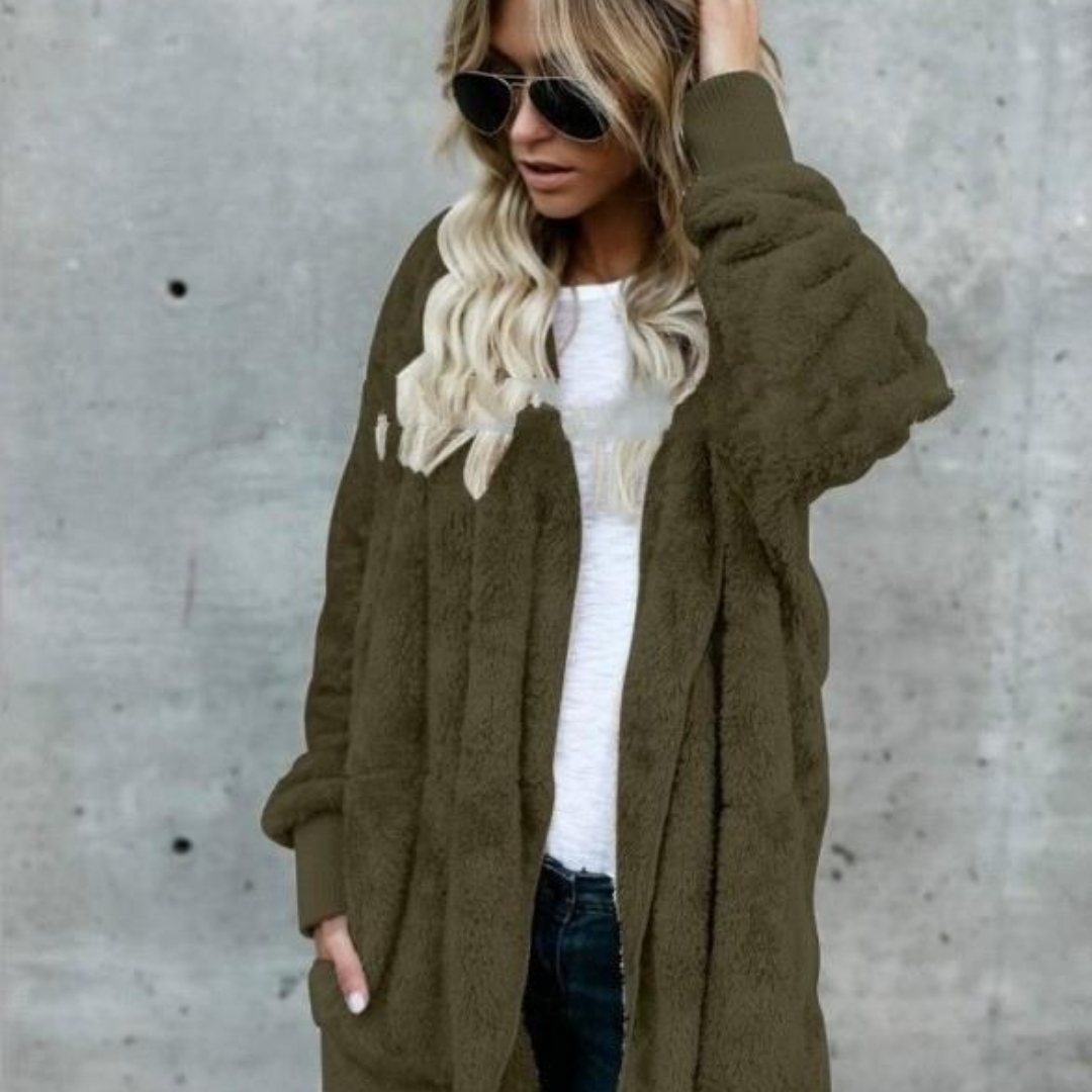 Faux Fur Hoodie Coat Lightweight